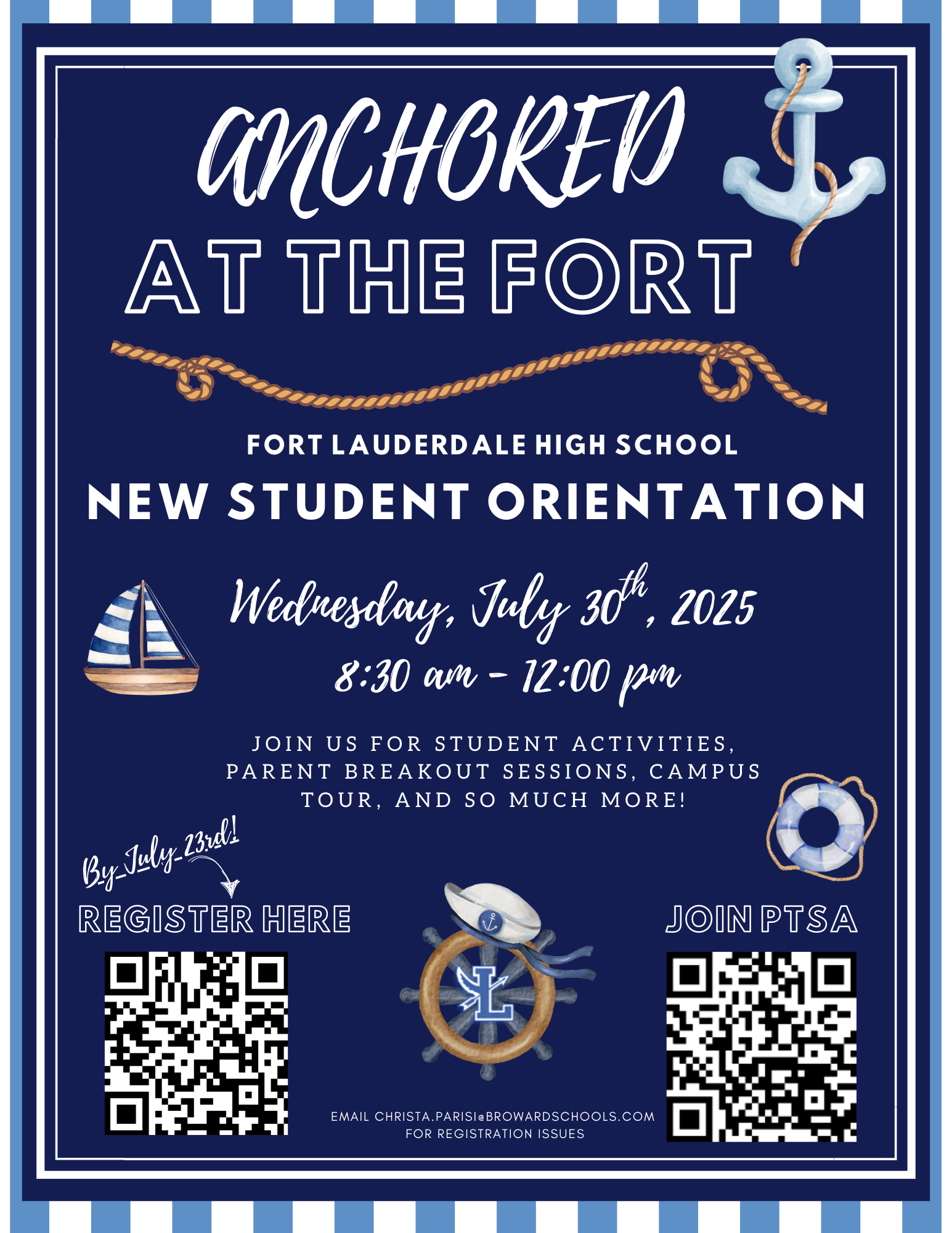  New Student Orientation is July 30th